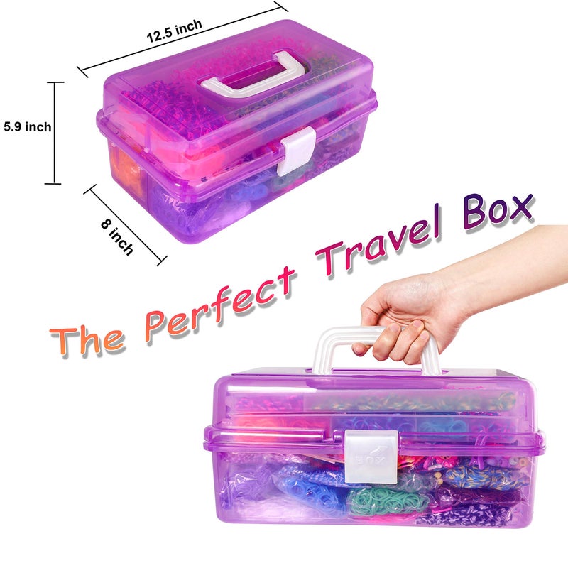 YITOHOP 15000+ Rubber Loom Bands, Mega Rubber Bands Bracelet Kit,Loom Bracelet Making Kit with 3 Layer Container,30 Colors,380 Beads,30 Charms,Clips, Hooks Tools for DIY Art Christmas Holiday Gift - Image 3
